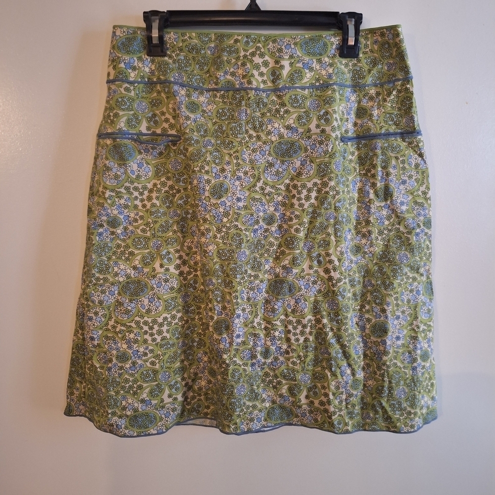 Studio M Floral A-Line Skirt in Green and Blue - Picture 2 of 8